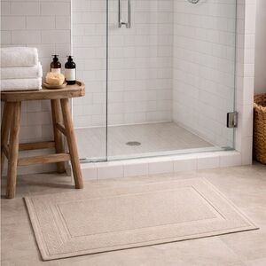 NEW! Restoration Hardware Textured Cotton Tub Mat Neutral Shower Spa Bath Rug